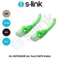 S-link SL-CAT602GR 2m Yeşil CAT6 Kablo  2MT CET6 KABLO